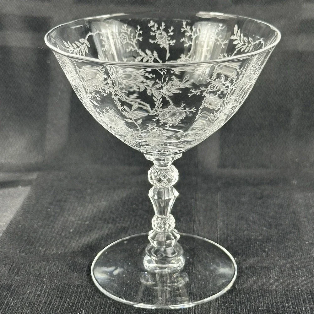 4 Fostoria Crystal Chintz 4 3/8